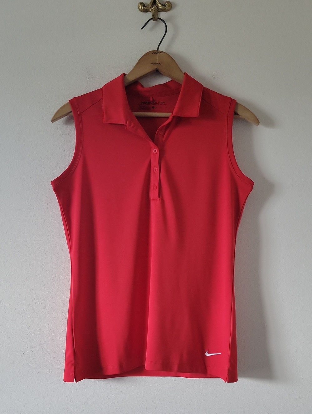 Nike Golf Red Sleeveless Polo Size Medium